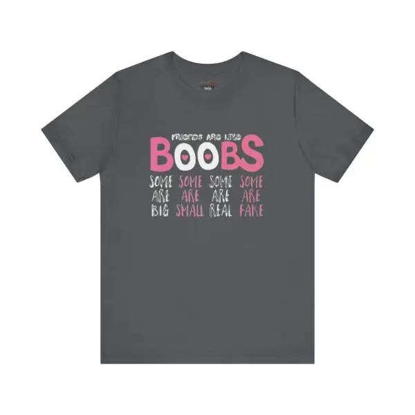 Gray t-shirt with humorous text design.