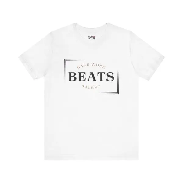 White shirt with motivational text design.