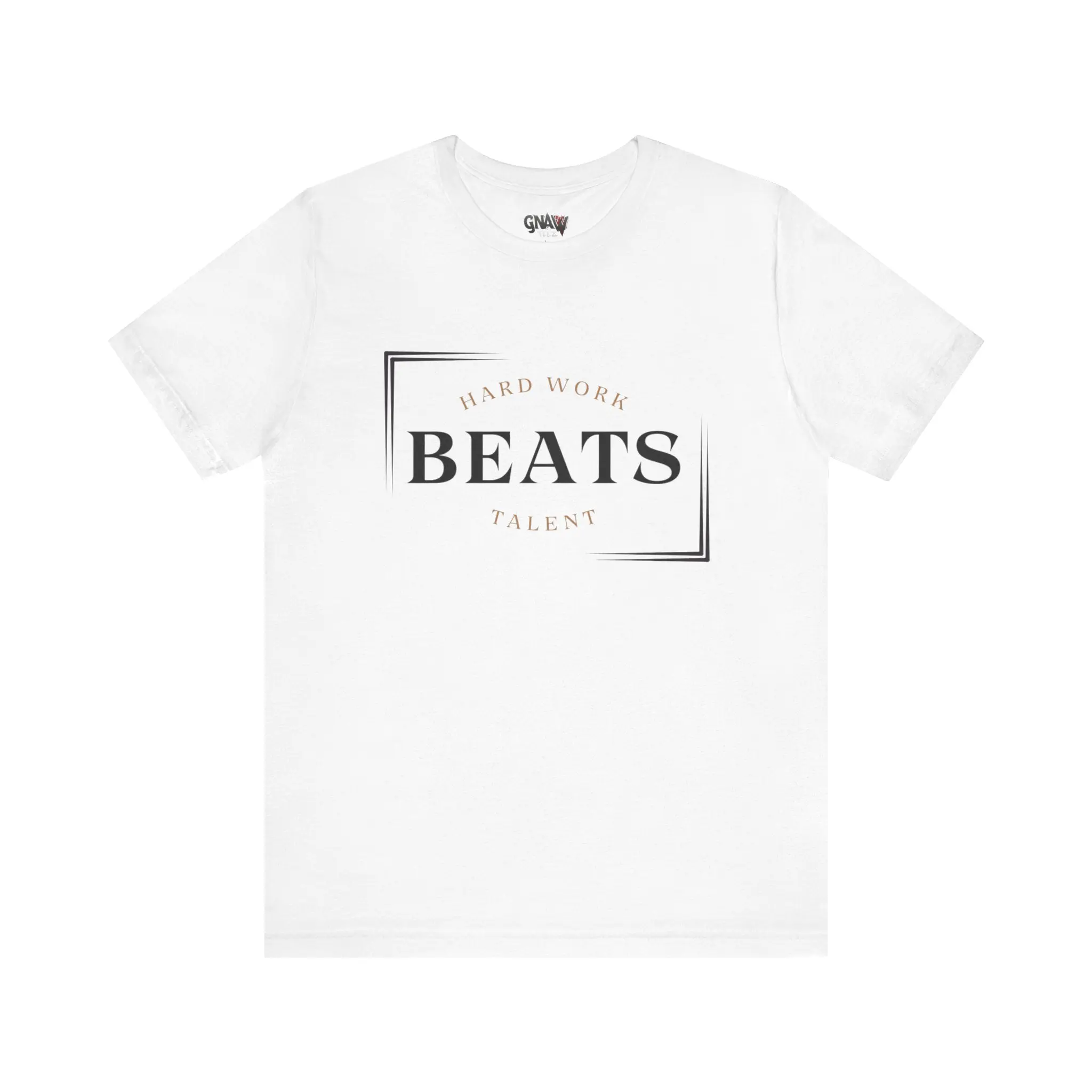 White shirt with motivational text design.