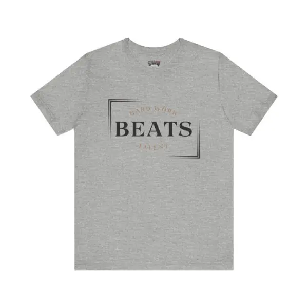 Gray t-shirt with "Beats" graphic design.