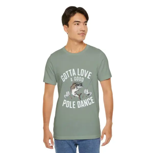 Man wearing a humorous fishing t-shirt.