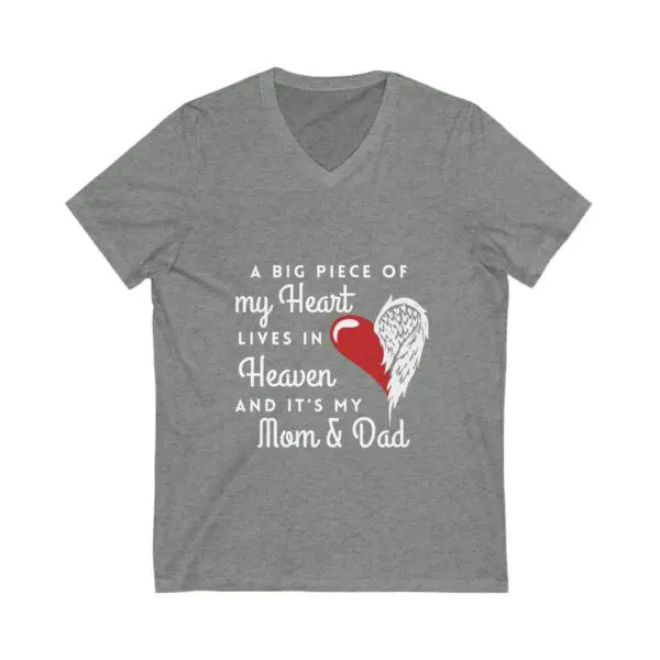 Gray shirt with heartfelt heaven message.