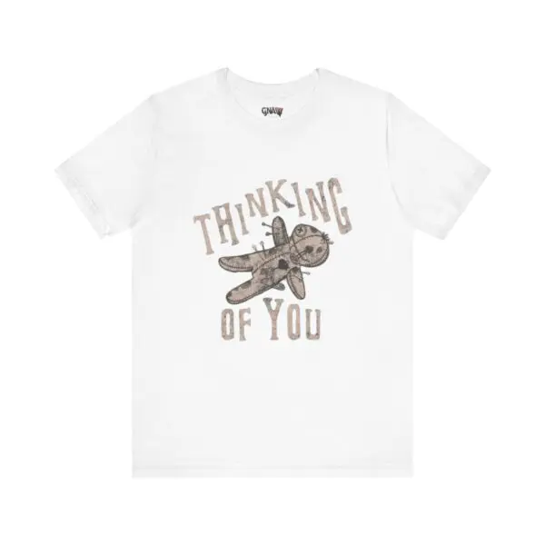 White T-shirt with "Thinking of You" design.