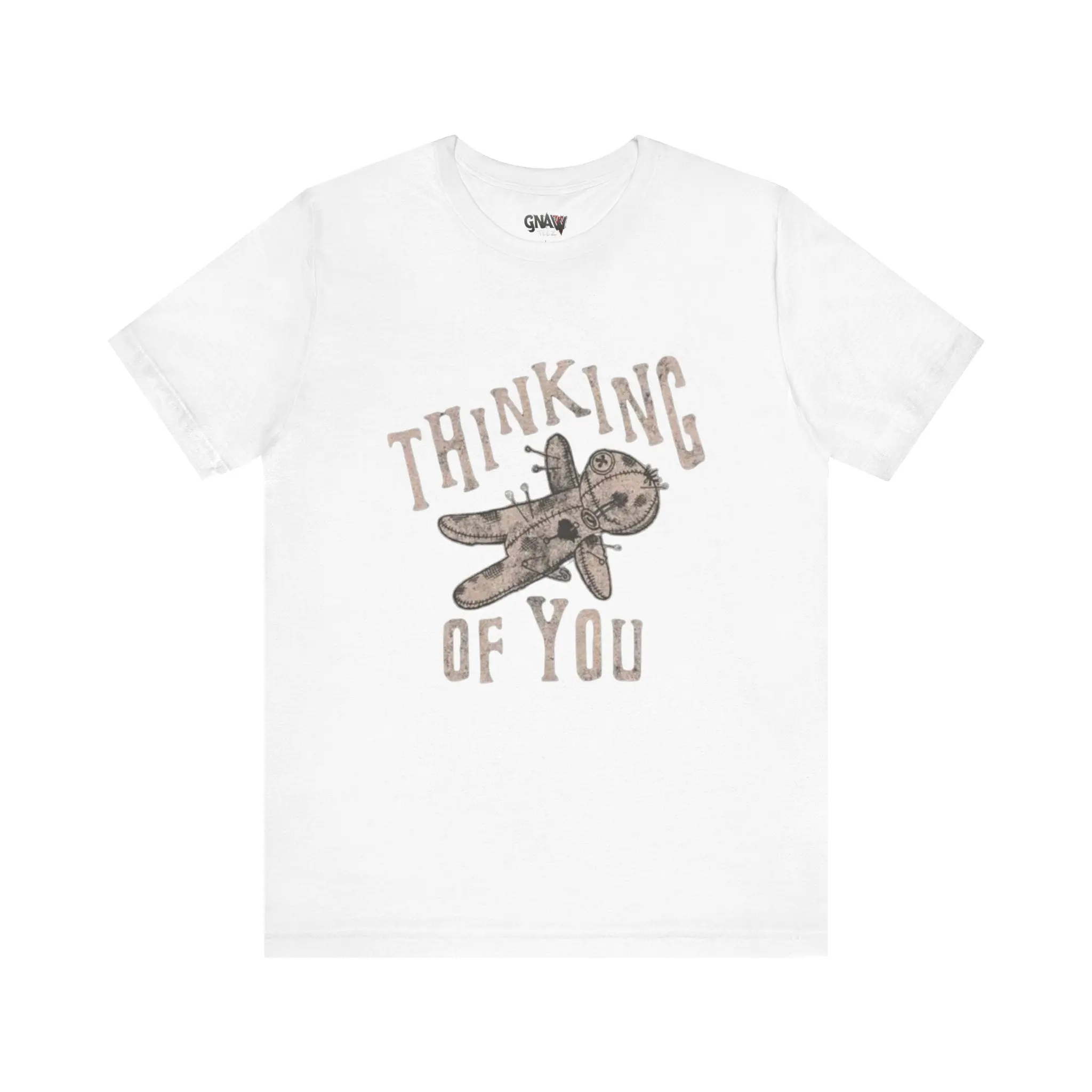 White T-shirt with "Thinking of You" design.