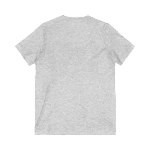 Gray t-shirt viewed from the back.