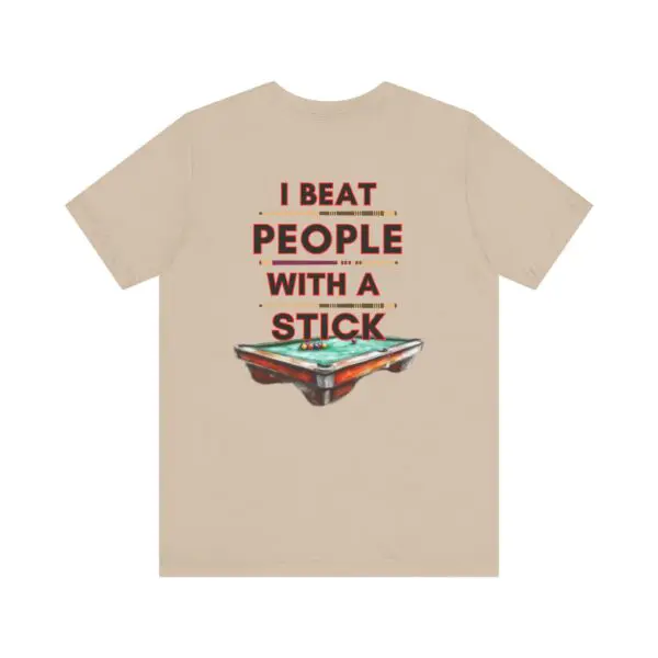 T-shirt with funny billiards-themed text design.