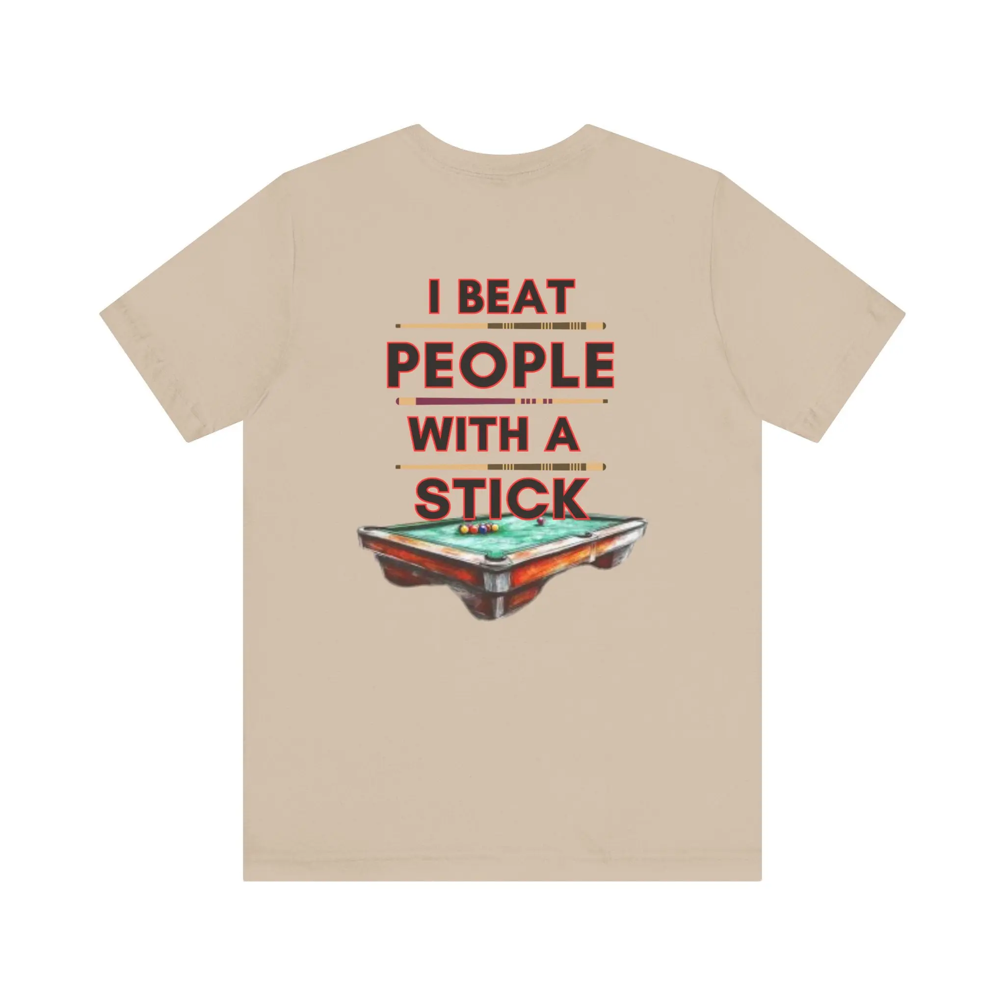 T-shirt with funny billiards-themed text design.
