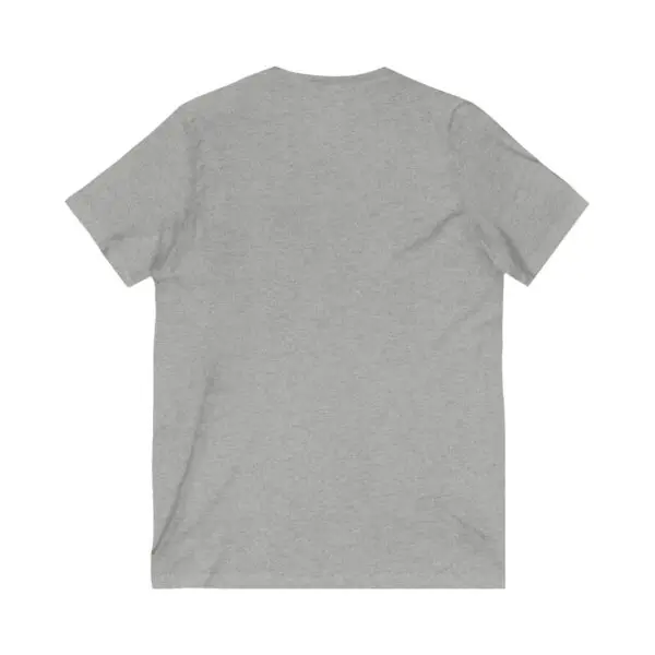Gray T-shirt viewed from the back.