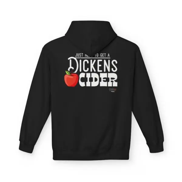 Black hoodie with playful cider text design.