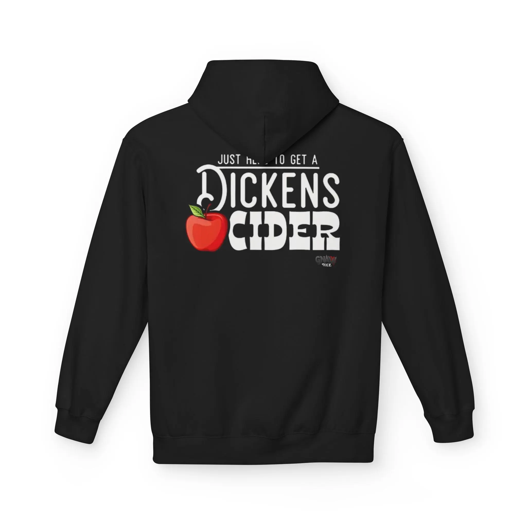 Black hoodie with playful cider text design.