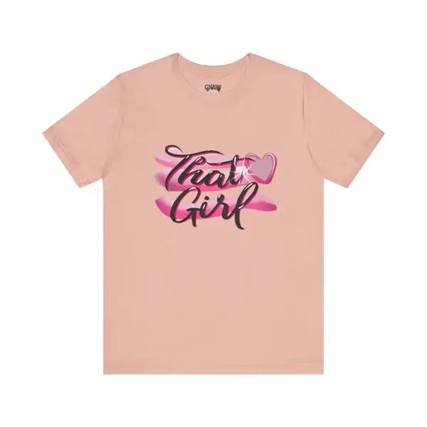 Pink t-shirt with "That Girl" design.