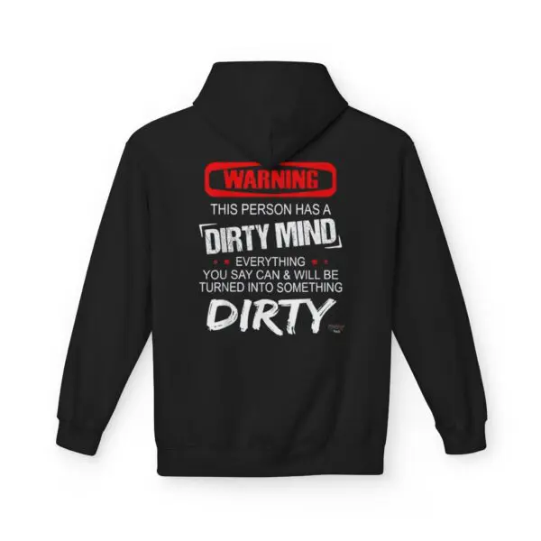 Black hoodie with humorous text design.