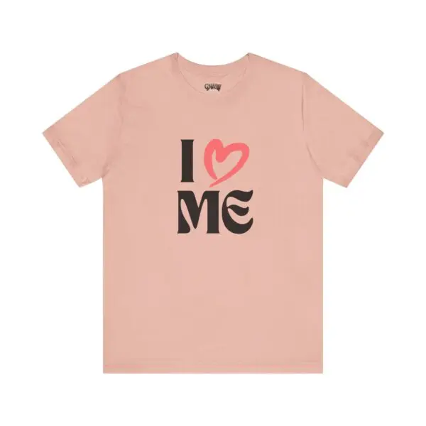 T-shirt with "I Love Me" design.