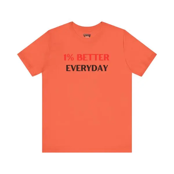 Orange T-shirt with motivational text design.