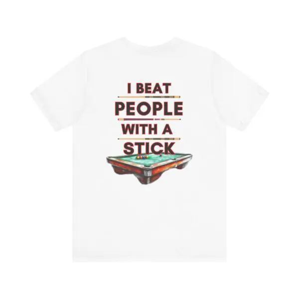 T-shirt with humorous billiards design.