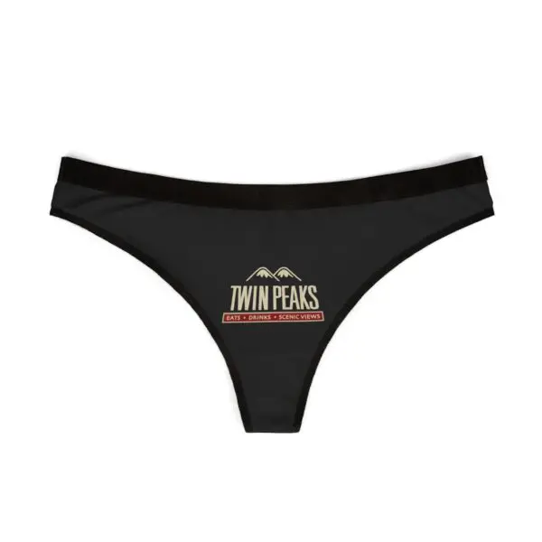 Black underwear with "Twin Peaks" logo.