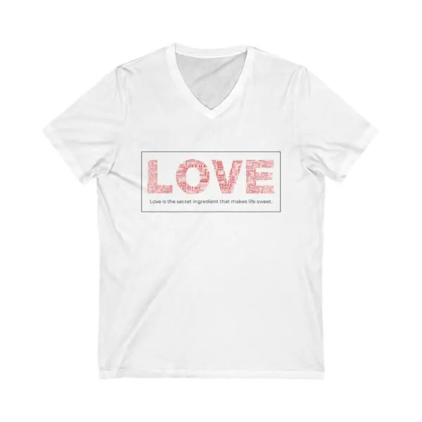 White T-shirt with "LOVE" text design.
