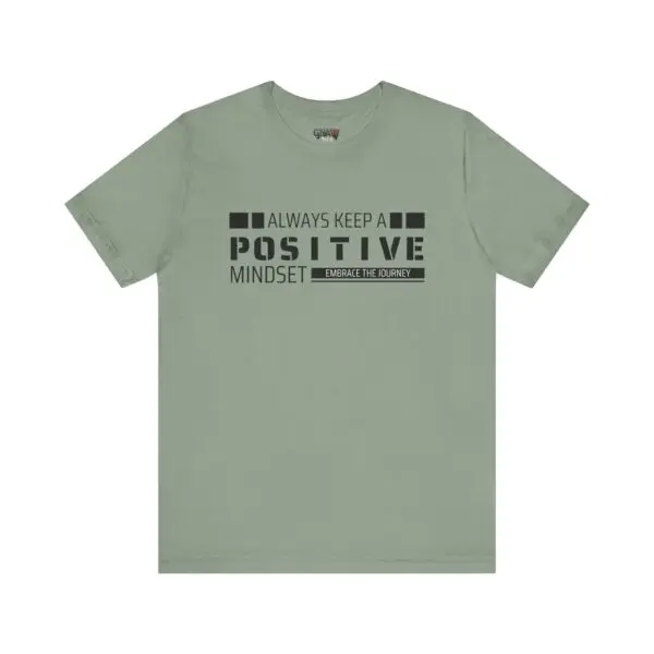 Green t-shirt with inspirational quote design.