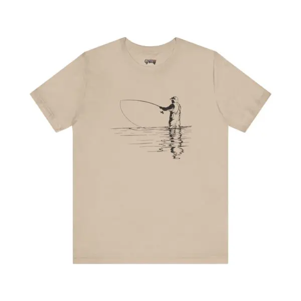 T-shirt with fisherman sketch design.