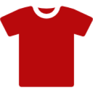 Mask group (2) Red T-shirt icon on black background.